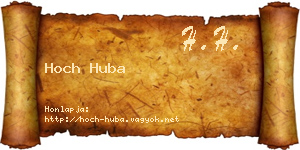 Hoch Huba névjegykártya